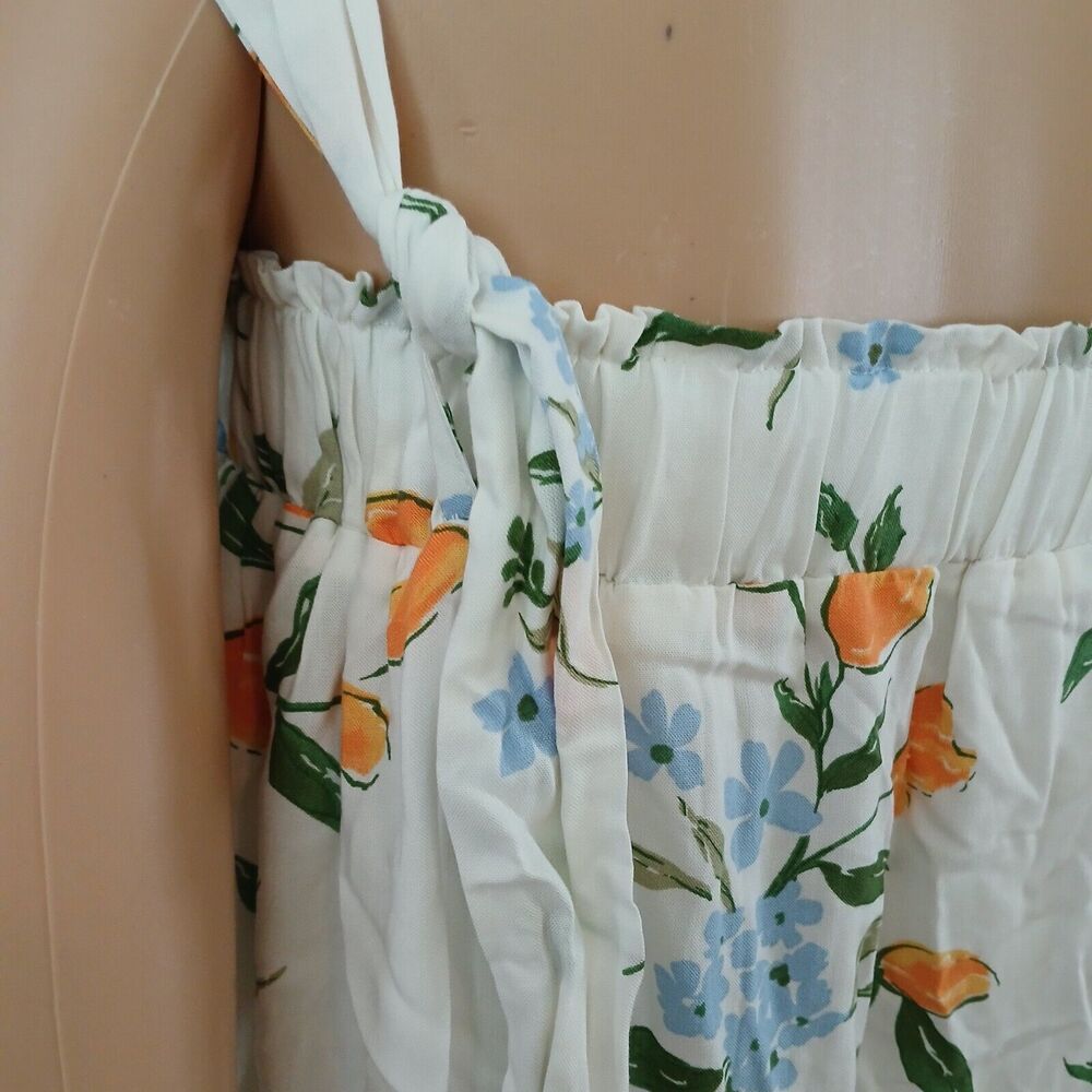 Babydoll Sundress Cottage Coastal Boho Shabby Eco Vero Fiber Beachy Dress Medium - Picture 10 of 16